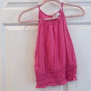 Girls' Pink Ruffle Hem Tank Top